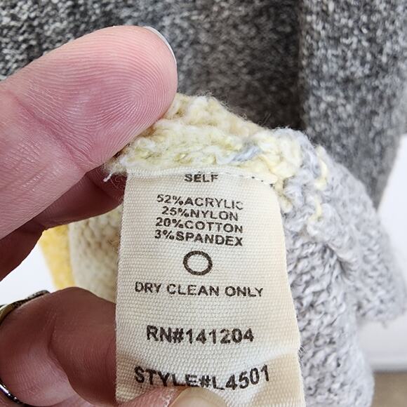 Hem & Thread Long Cardigan Size M Hooded Gray Stripe Open Front Soft Boho - Picture 12 of 14